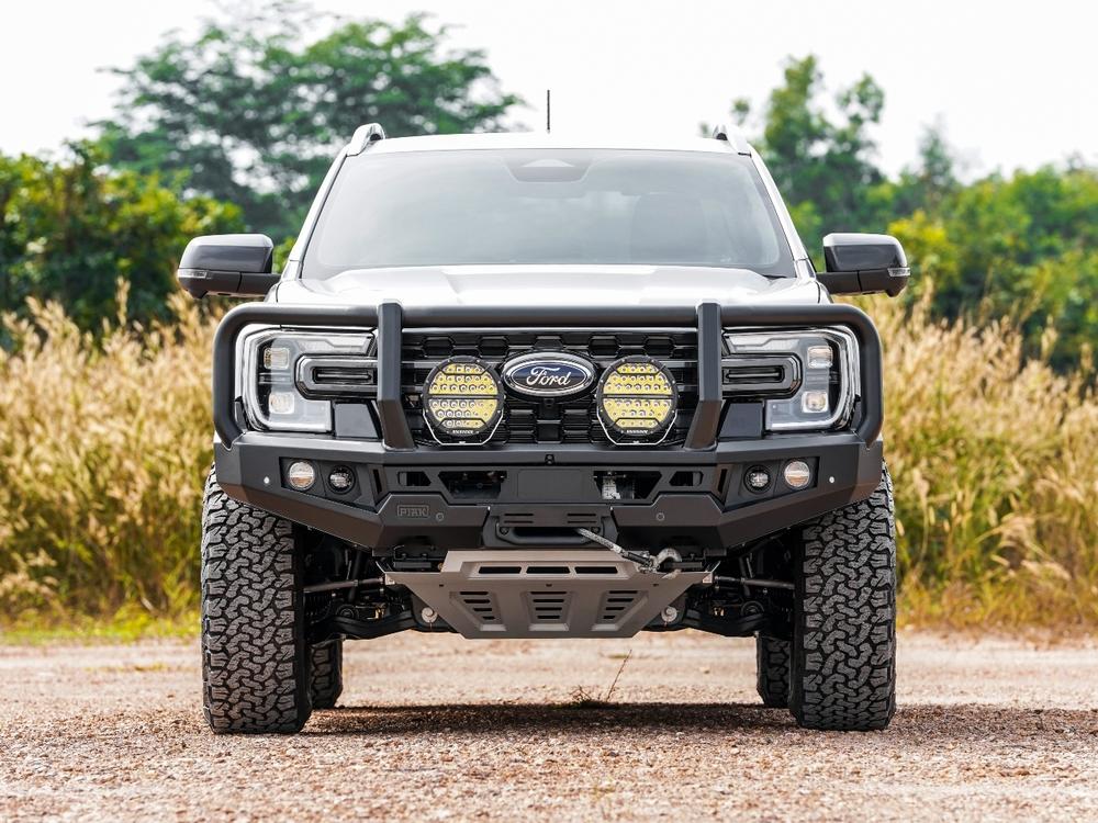 Genesis Loop Bull Bar (Black Recovery Point & Grey Radiator Plate) to suit Ford Ranger PY (3-2022 on) & Everest (6-2022 on) - PKGLFDR22BG