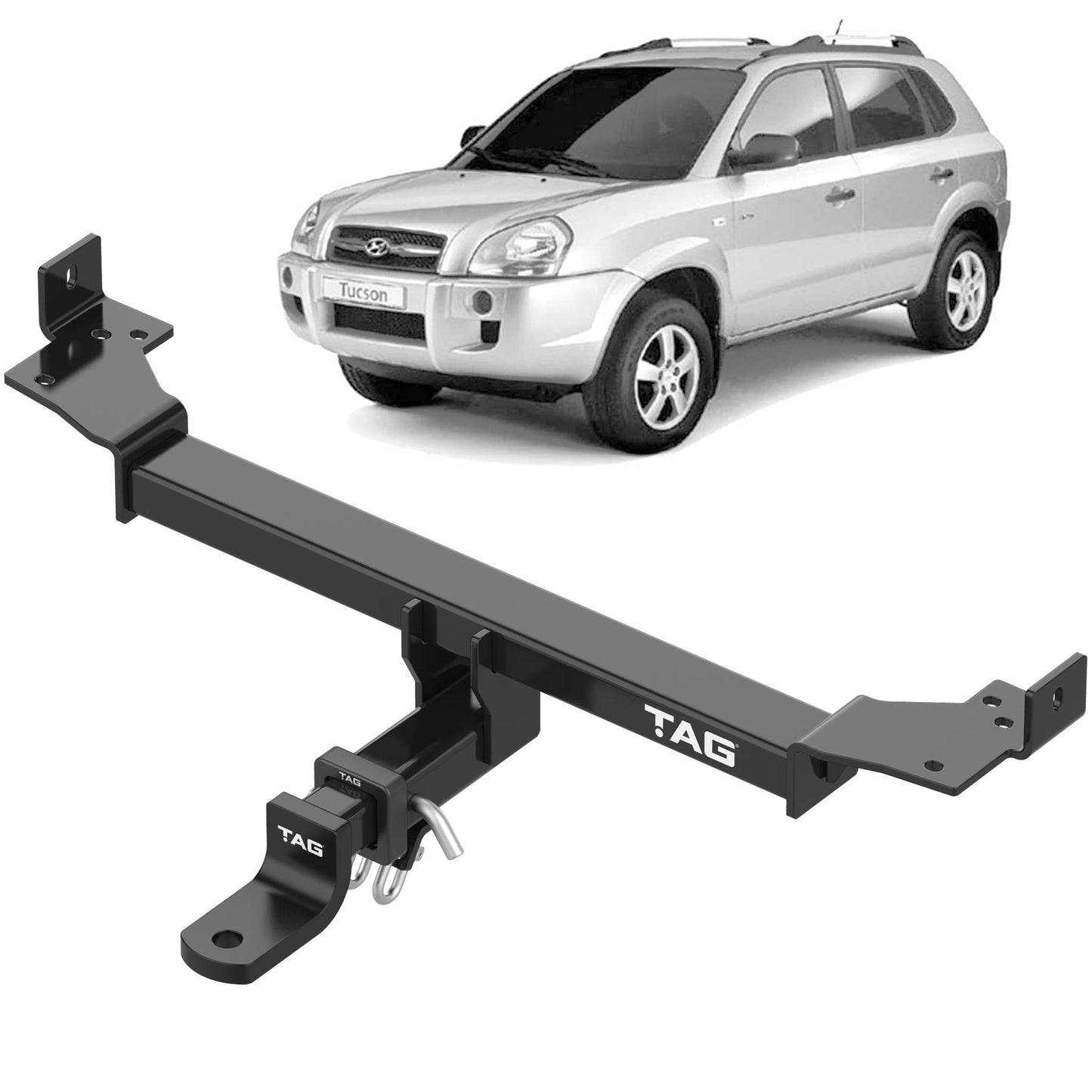 TAG Heavy Duty Towbar and Universal Wiring Harness for Hyundai Tucson (04/2004 - 2010), KIA Sportage (04/2005 - 08/2010)