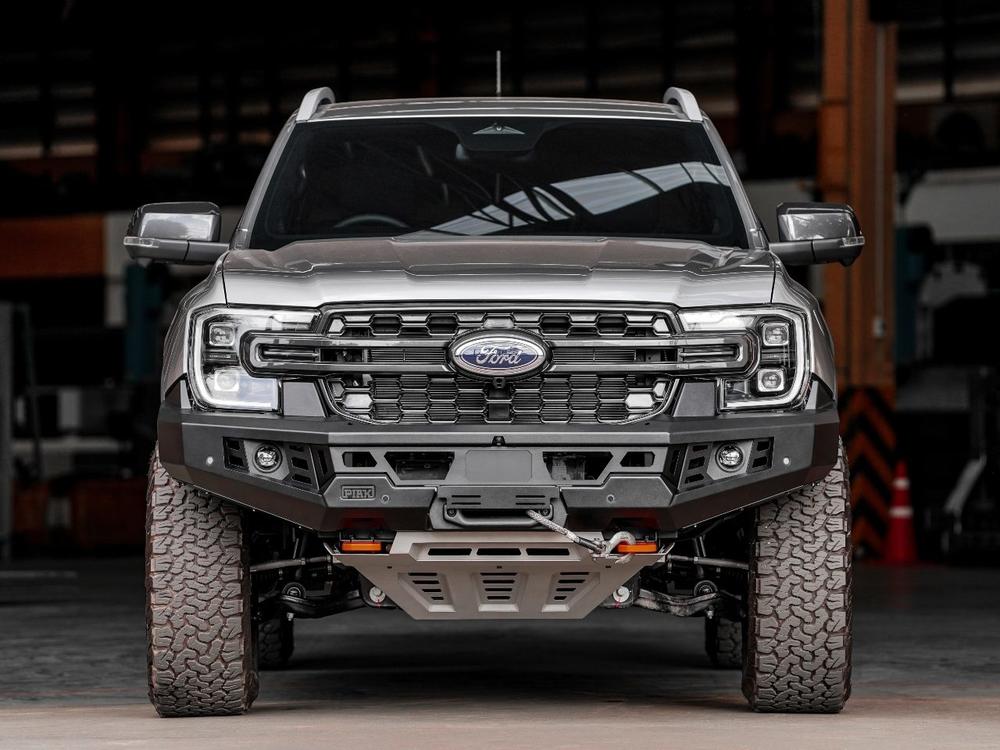 PIAK Genesis Non Loop Bull Bar (Orange Recovery Points & Grey Bash Plate) to suit Ford Ranger PY (3-2022 on) & Everest (6-2022 on) - PKGBFDR22ZG