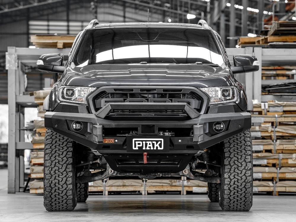 Elite Non Loop Bull Bar (Black Recovery Points & Bash Plate) to suit Ford Ranger PX MKII & MKIII (6-2015 to 3-2022) & Everest (7-2015 to 5-2022) - PKEBFDR15BB