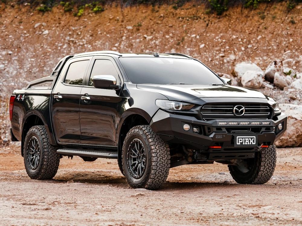 PIAK Genesis Non Loop Bull Bar (Black Recovery Points & Bash Plate) to suit Mazda BT-50 (7-2020 to 12-2024) - PKGB90MAB20BB