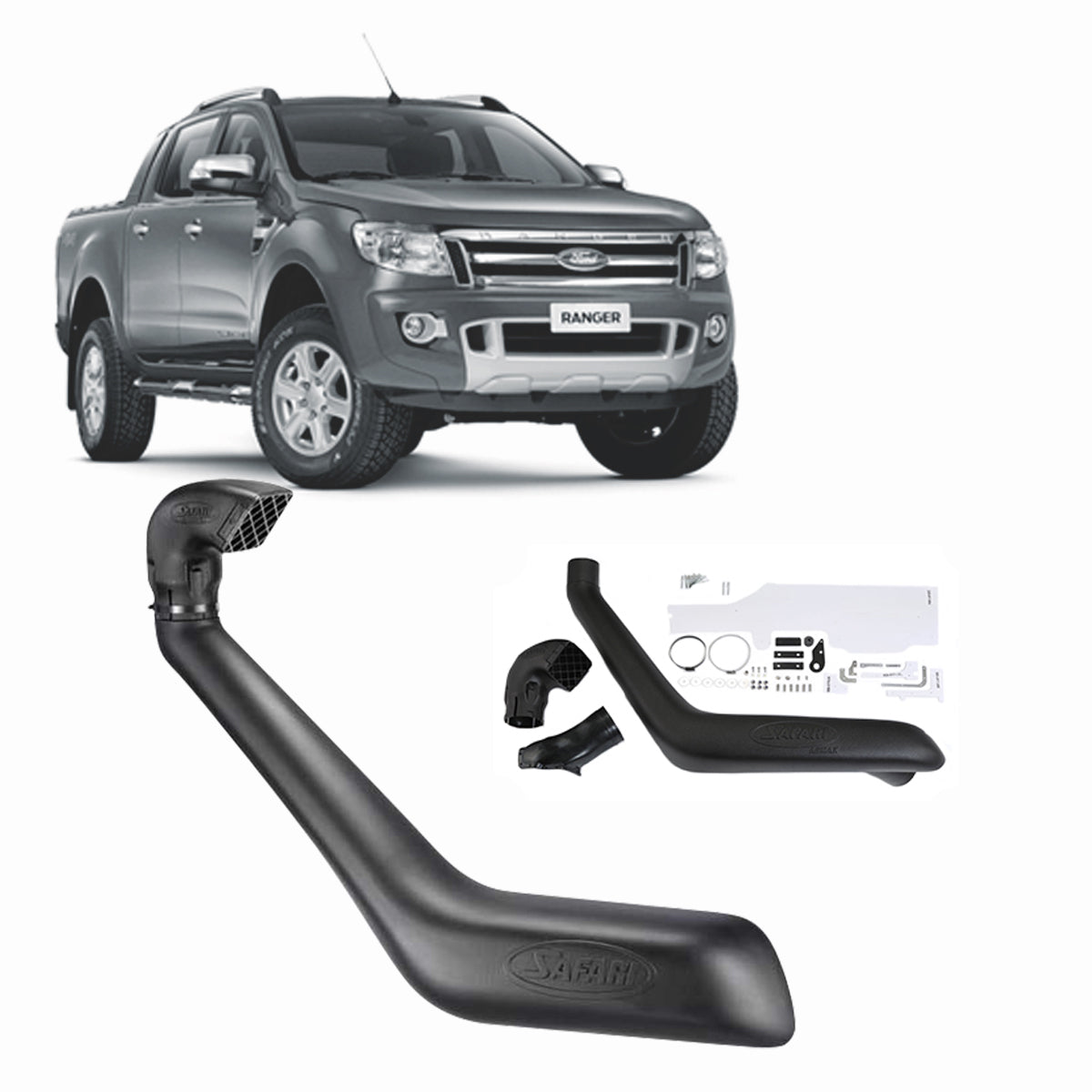 Safari Armax Snorkel for Ford Ranger All PX Models with 3.2L and 2.2L Engine (01/2011 - 05/2022) - SS982HP