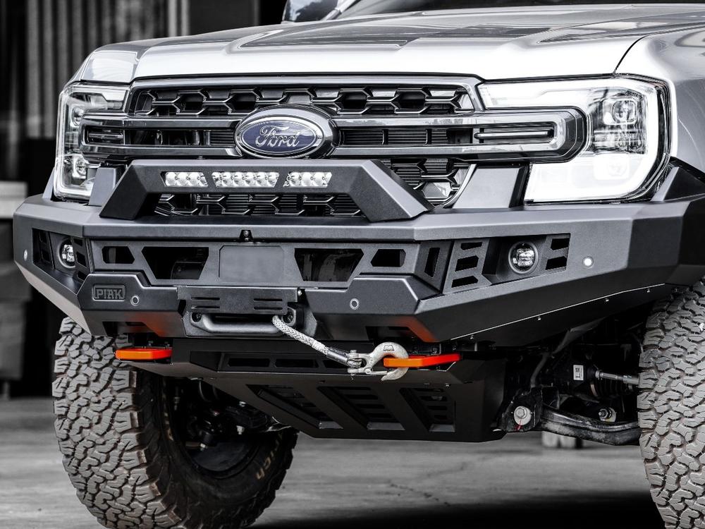 PIAK Genesis Non Loop Bull Bar (Orange Recovery Points & Black Bash Plate) to suit Ford Ranger PY (3-2022 on) & Everest (6-2022 on) - PKGB90FDR22ZB