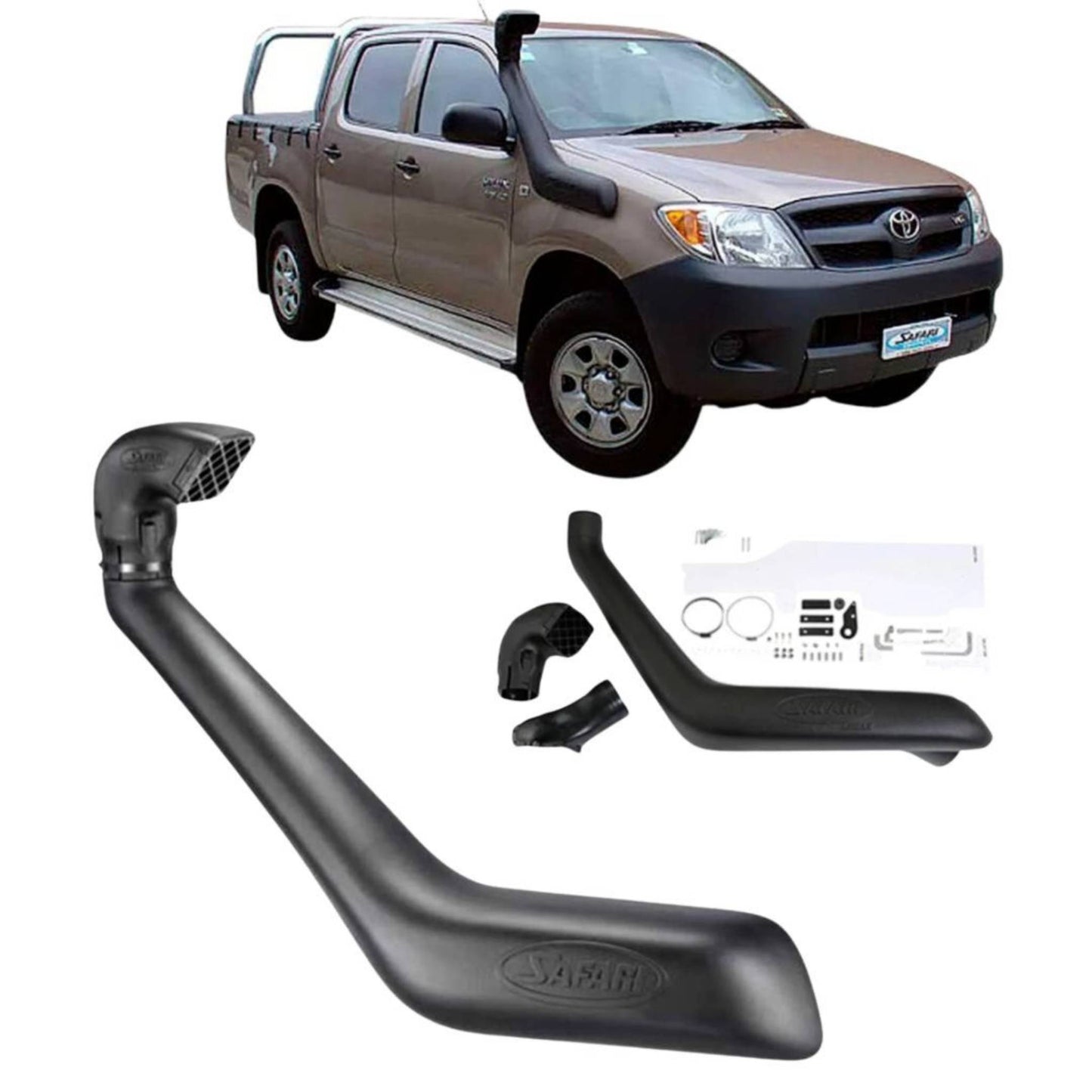 Safari V-Spec Snorkel for Toyota Hilux Pre Facelift 3.0L Diesel 1KD-FTV (03/2005 - 07/2011) - SS120HF