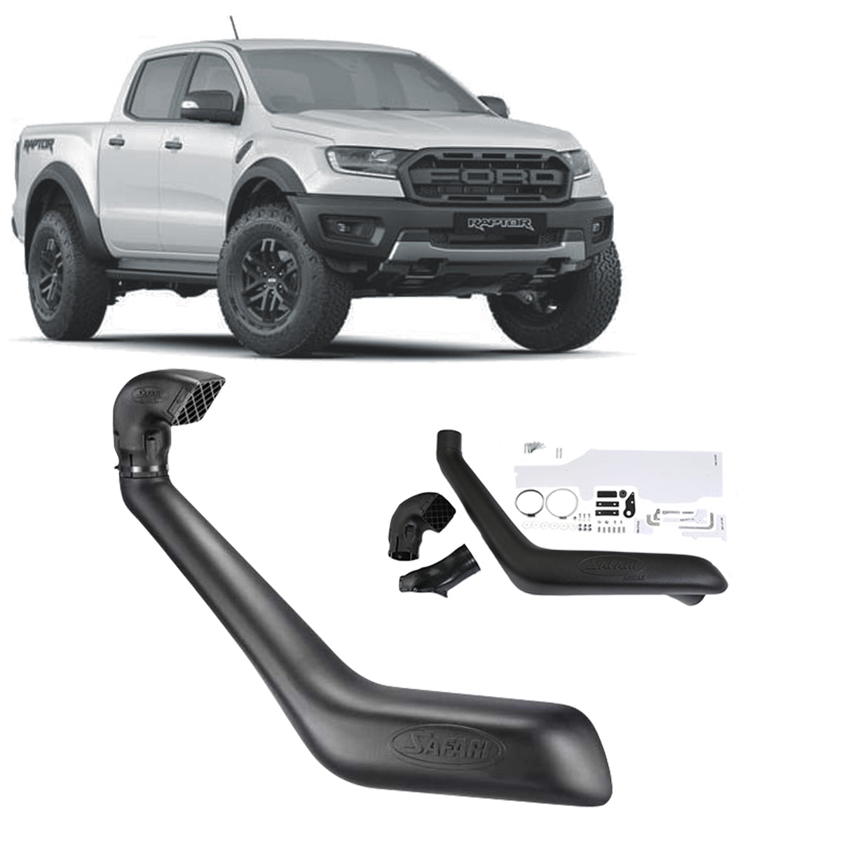 Safari Armax Snorkel for Ford Ranger Raptor 2.0L BiTurbo (09/2018 - 05/2022) - SS986HP