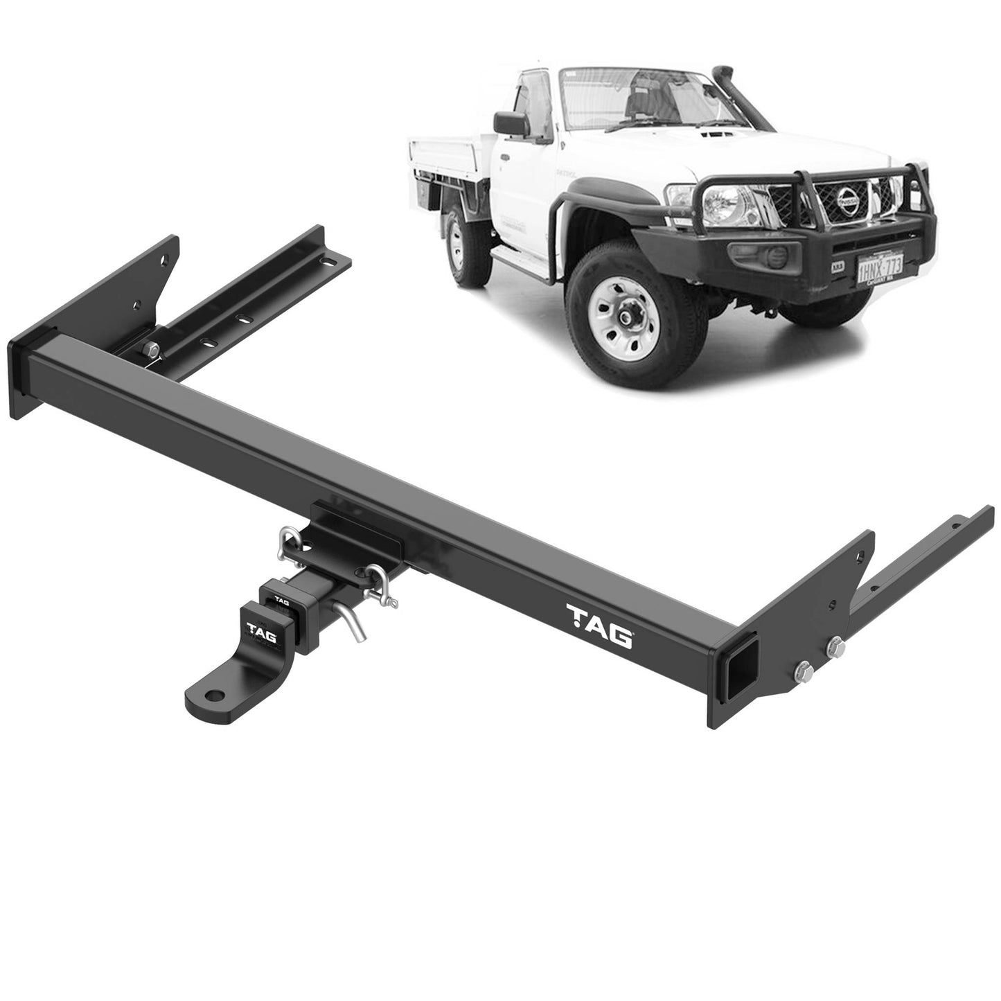 TAG Heavy Duty Towbar and universal Wiring Harness for Nissan Patrol GQ and GU Cab Chassis (Coil Sprung Only) (04/1992 - 12/2016)
