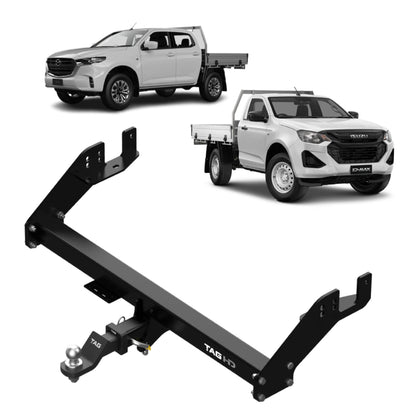Mazda BT-50 & Isuzu D-MAX (07/2020 - on) - Extended Cab Chassis Without Step - TAG Extended Towbar & Direct Fit Wiring Kit