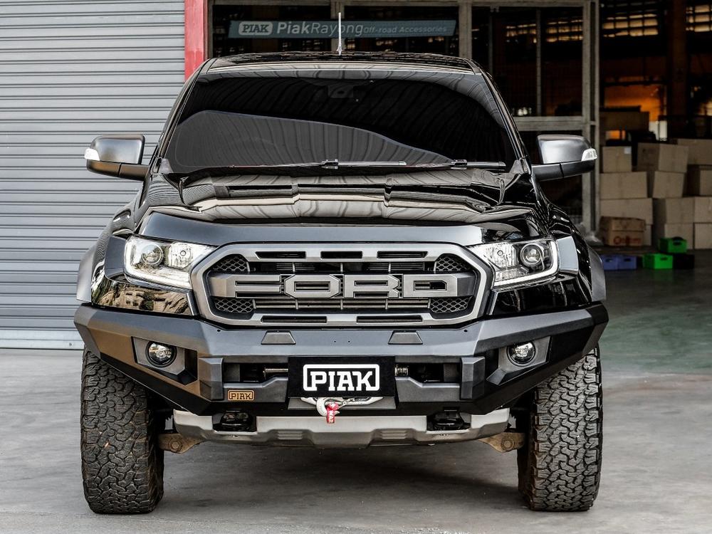 PIAK Elite Non Loop Bull Bar with Black Protection Plate to suit Ford Ranger Raptor PX MKIII (7-2018 to 3-2022) - PKEBFDX18BB
