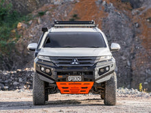 PIAK Elite Non Loop Bull Bar (Black Recovery Points & Orange Bash Plate) to suit Mitsubishi Pajero Sport QF (11-2019 to 2-2024) - PKEBMIP20BZ