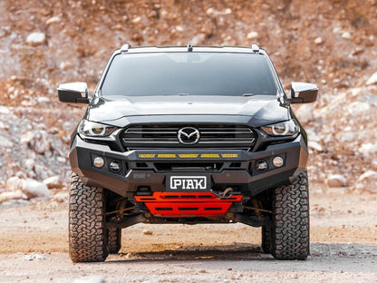PIAK Genesis Non Loop Bull Bar (Orange Recovery Points & Orange Bash Plate) to suit Mazda BT-50 (7-2020 to 12-2024) - PKGB90MAB20ZZ