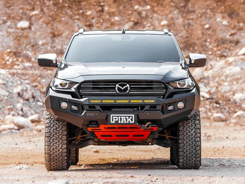 PIAK Genesis Non Loop Bull Bar (Black Recovery Points & Orange Bash Plate) to suit Mazda BT-50 (7-2020 to 12-2024) - PKGB90MAB20BZ