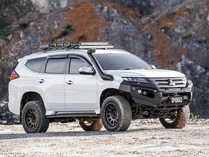 PIAK Elite Non Loop Bull Bar (Black Recovery Points & Bash Plate) to suit Mitsubishi Pajero Sport QF (11-2019 to 3-2024) - PKEBMIP20BB