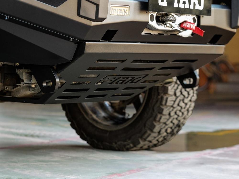 PIAK Elite Non Loop Bull Bar (Black Recovery Points & Bash Plate) to suit Isuzu MU-X (11-2013 to 10-2016) - PKEBISM13BB