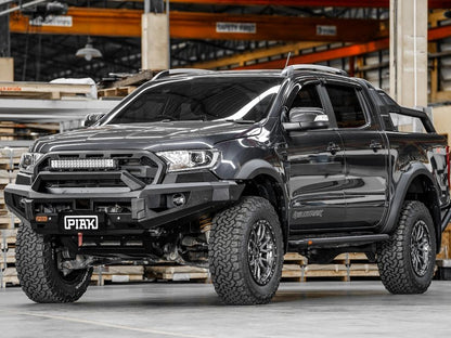 Elite Non Loop Bull Bar (Black Recovery Points & Bash Plate) to suit Ford Ranger PX MKII & MKIII (6-2015 to 3-2022) & Everest (7-2015 to 5-2022) - PKEBFDR15BB
