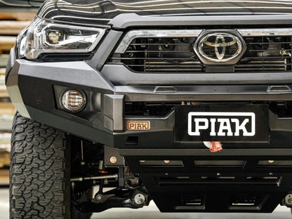 PIAK Elite Non Loop Bull Bar (Black Recovery Points & Bash Plate) to suit Toyota HiLux (5-2020 to 12-2023) - PKEBTYH20BB