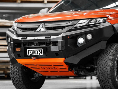 PIAK Elite Non Loop Bull Bar (Black Recovery Points & Orange Bash Plate) to suit Mitsubishi Triton (11-2018 to 11-2023) - PKEBMIT19BZ