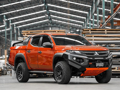 PIAK Elite Non Loop Bull Bar (Black Recovery Points & Orange Bash Plate) to suit Mitsubishi Triton (11-2018 to 11-2023) - PKEBMIT19BZ