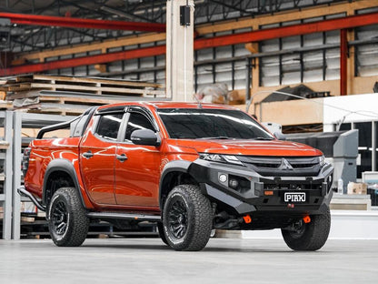 PIAK Elite Non Loop Bull Bar (Orange Recovery Points & Black Bash Plate) to suit Mitsubishi Triton (11-2018 to 11-2023) - PKEBMIT19ZB