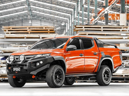 PIAK Elite Non Loop Bull Bar (Orange Recovery Points & Black Bash Plate) to suit Mitsubishi Triton (11-2018 to 11-2023) - PKEBMIT19ZB