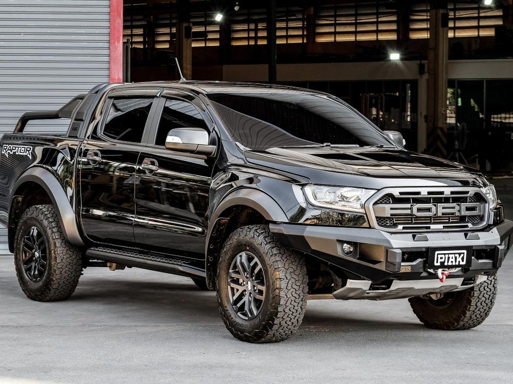 PIAK Elite Non Loop Bull Bar with Black Protection Plate to suit Ford Ranger Raptor PX MKIII (7-2018 to 3-2022) - PKEBFDX18BB