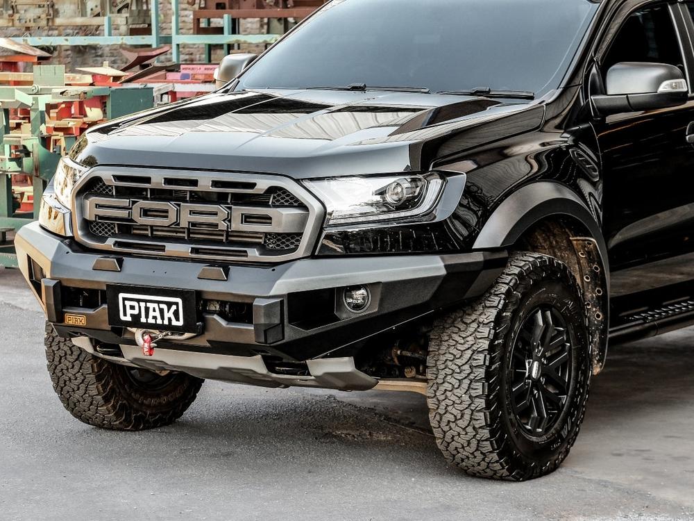 PIAK Elite Non Loop Bull Bar with Black Protection Plate to suit Ford Ranger Raptor PX MKIII (7-2018 to 3-2022) - PKEBFDX18BB
