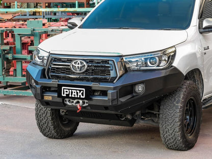 PIAK Elite Non Loop Bull Bar with Black Protection Plate to suit Toyota HiLux (6-2018 to 4-2020) - PKEBTYH18BB