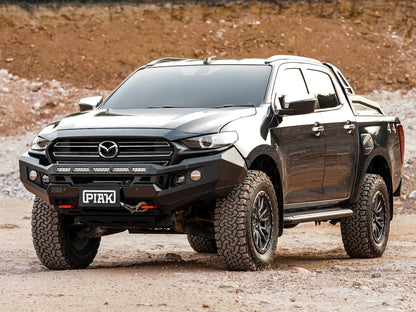 PIAK Genesis Non Loop Bull Bar (Black Recovery Points & Bash Plate) to suit Mazda BT-50 (7-2020 to 12-2024) - PKGB90MAB20BB