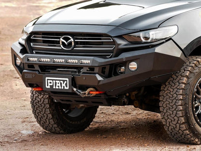 PIAK Genesis Non Loop Bull Bar (Black Recovery Points & Bash Plate) to suit Mazda BT-50 (7-2020 to 12-2024) - PKGB90MAB20BB