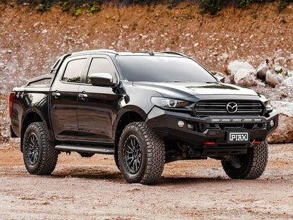 PIAK Genesis Non Loop Bull Bar (Black Recovery Points & Bash Plate) to suit Mazda BT-50 (7-2020 to 12-2024) - PKGB90MAB20BB