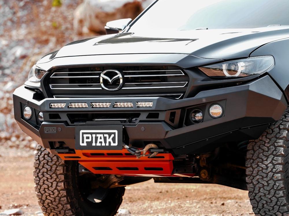 PIAK Genesis Non Loop Bull Bar (Black Recovery Points & Orange Bash Plate) to suit Mazda BT-50 (7-2020 to 12-2024) - PKGB90MAB20BZ