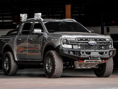 PIAK Genesis Non Loop Bull Bar (Orange Recovery Points & Grey Bash Plate) to suit Ford Ranger PY (3-2022 on) & Everest (6-2022 on) - PKGBFDR22ZG