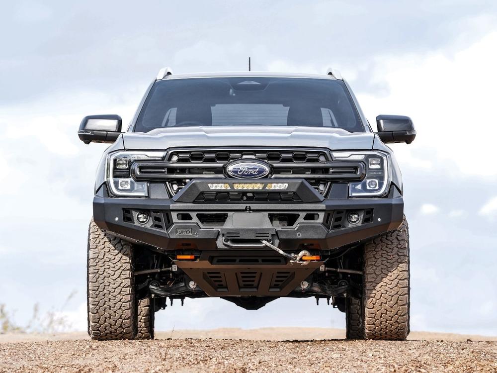 PIAK Genesis Non Loop Bull Bar (Orange Recovery Points & Black Bash Plate) to suit Ford Ranger PY (3-2022 on) & Everest (6-2022 on) - PKGBFDR22ZB