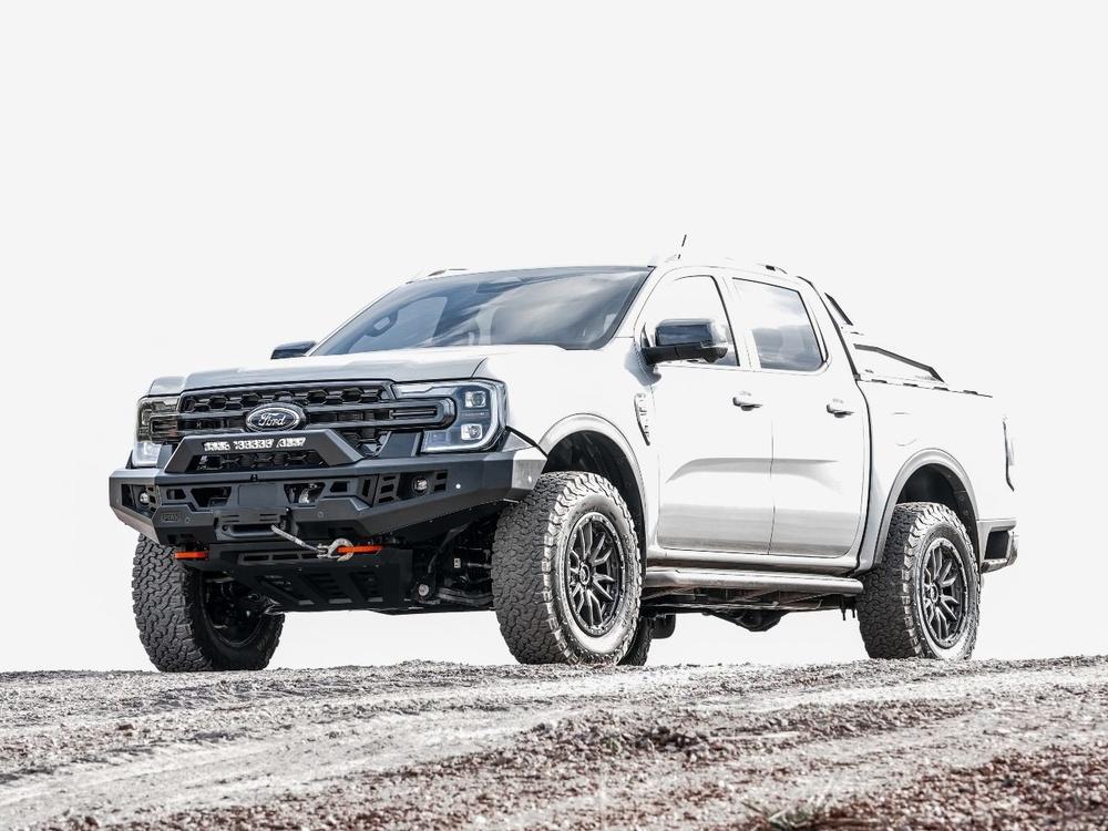 PIAK Genesis Non Loop Bull Bar (Orange Recovery Points & Black Bash Plate) to suit Ford Ranger PY (3-2022 on) & Everest (6-2022 on) - PKGBFDR22ZB
