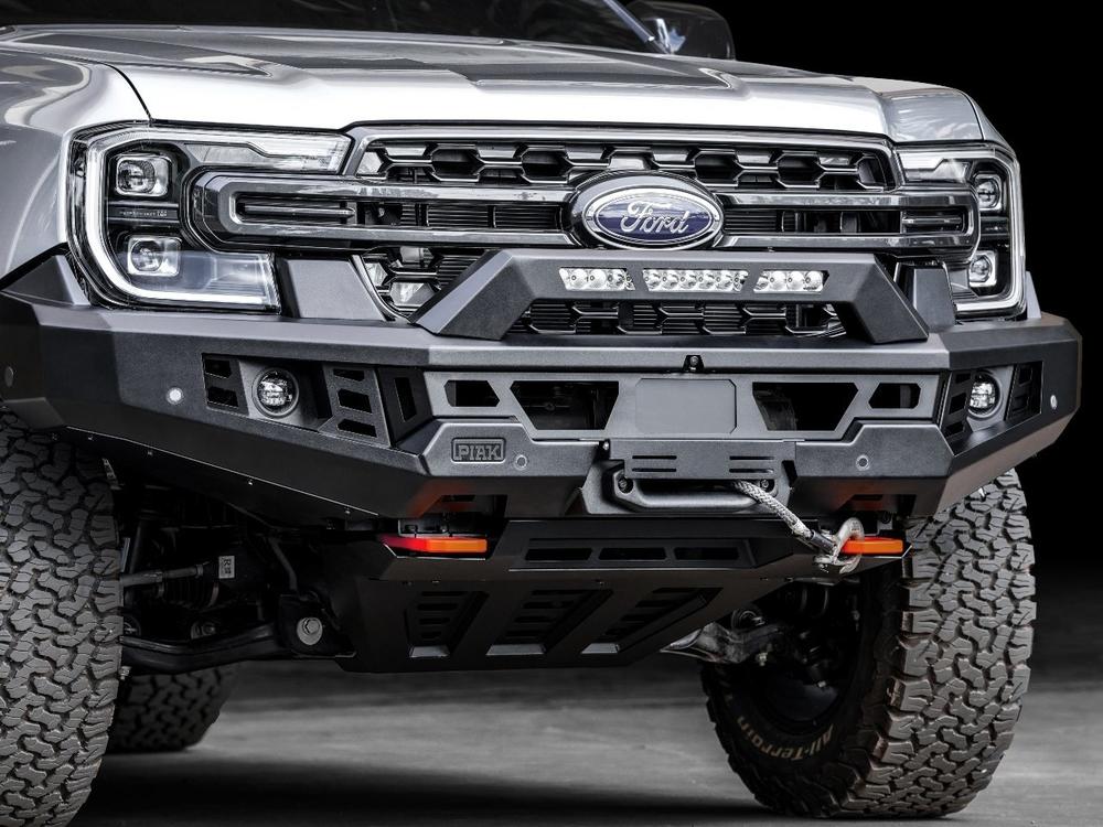 PIAK Genesis Non Loop Bull Bar (Orange Recovery Points & Black Bash Plate) to suit Ford Ranger PY (3-2022 on) & Everest (6-2022 on) - PKGBFDR22ZB