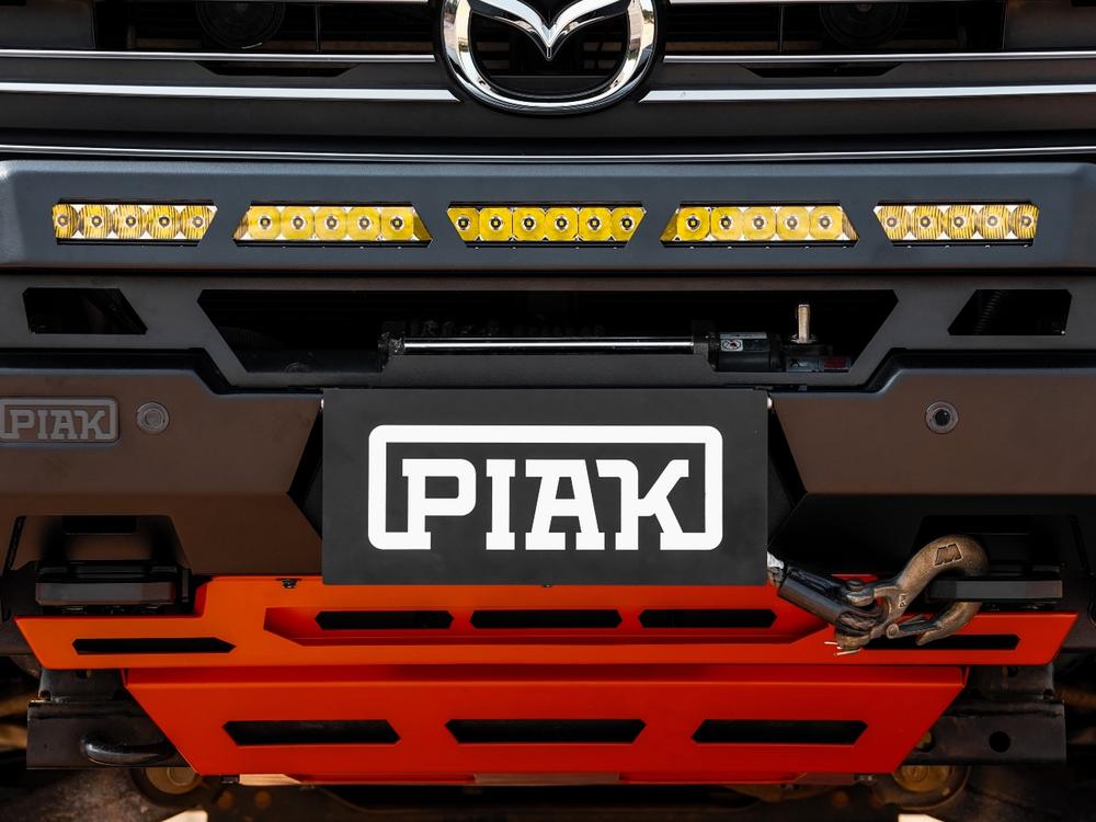 PIAK Genesis Non Loop Bull Bar (Orange Recovery Points & Orange Bash Plate) to suit Mazda BT-50 (7-2020 to 12-2024) - PKGB90MAB20ZZ