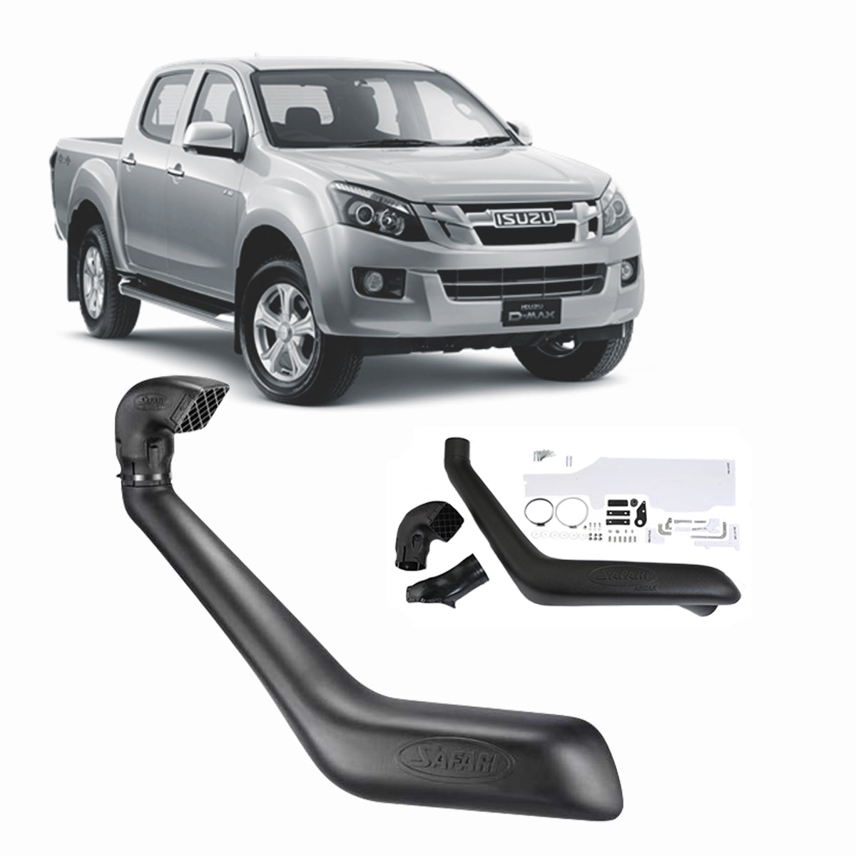 Safari V-Spec Snorkel for Isuzu DMAX and MUX with 4JJ1 3.0L Diesel - SS175HF