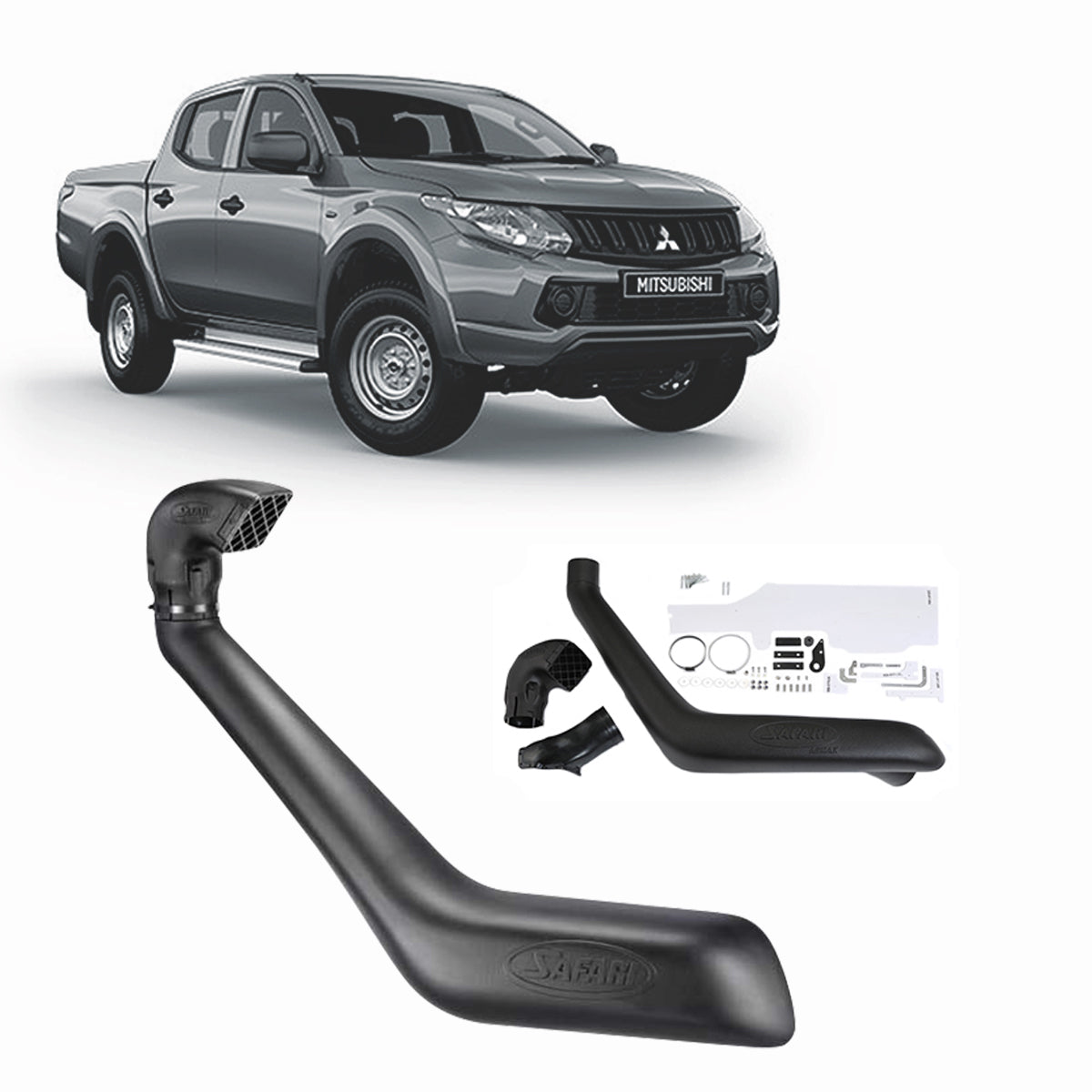 Safari V-Spec Snorkel for Mitsubishi Triton MQ Series (05/2015 - 11/2018) - SS662HF